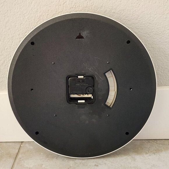 Honda Silver Frame White Face Wall Clock Date Display Quartz Movement - Picture 3 of 5